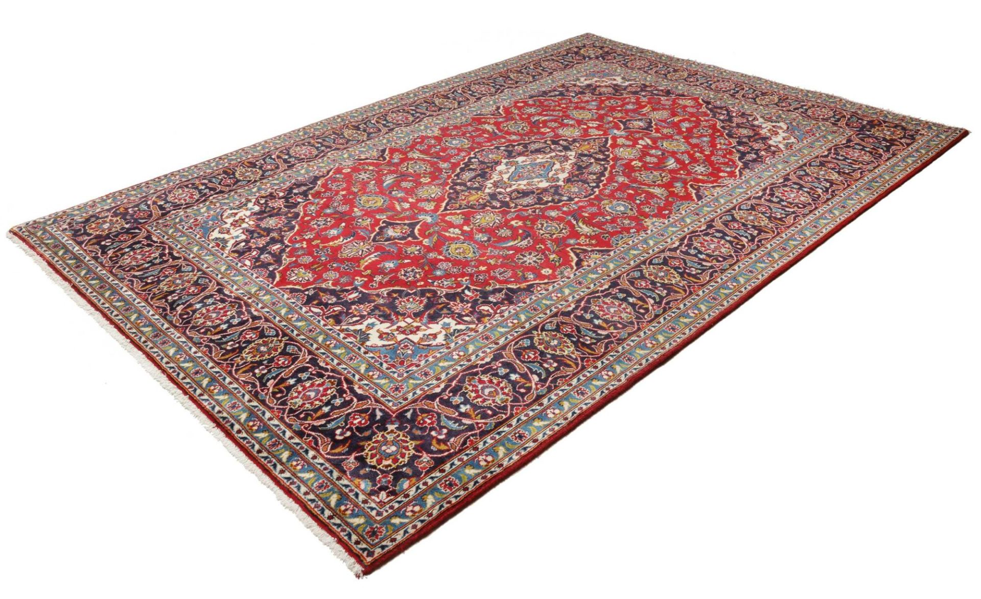 Handgeknüpfter Kashan Perserteppich, 204 × 294 cm, Wolle