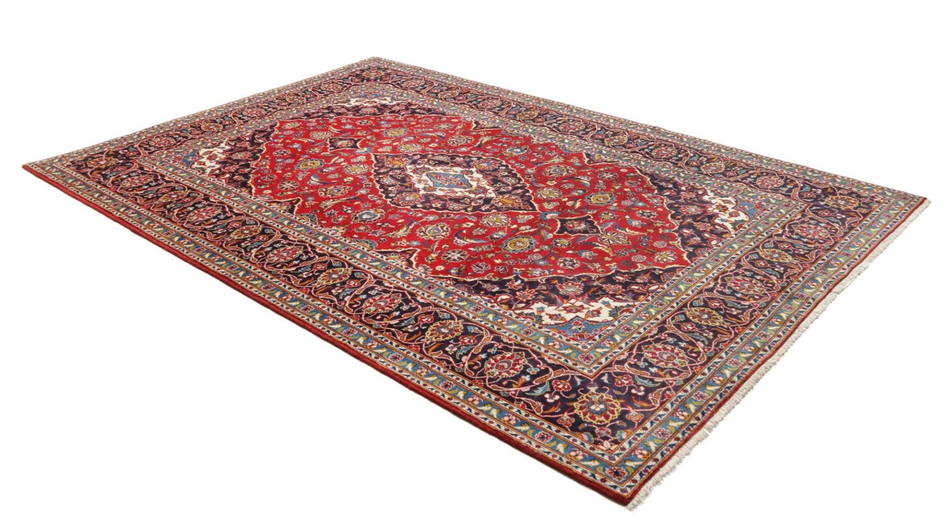 Handgeknüpfter Kashan Perserteppich, 204 × 294 cm, Wolle