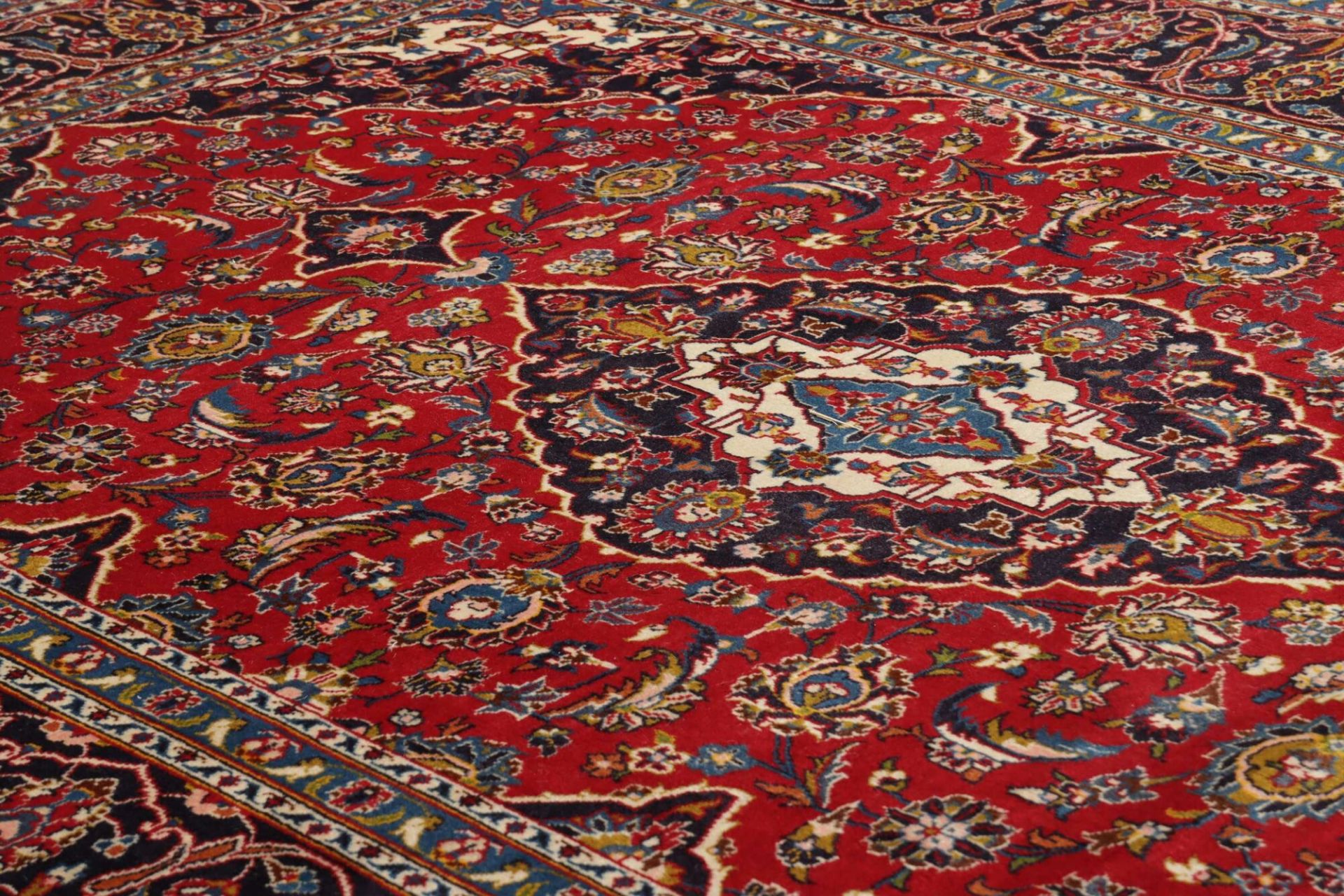 Handgeknüpfter Kashan Perserteppich, 204 × 294 cm, Wolle