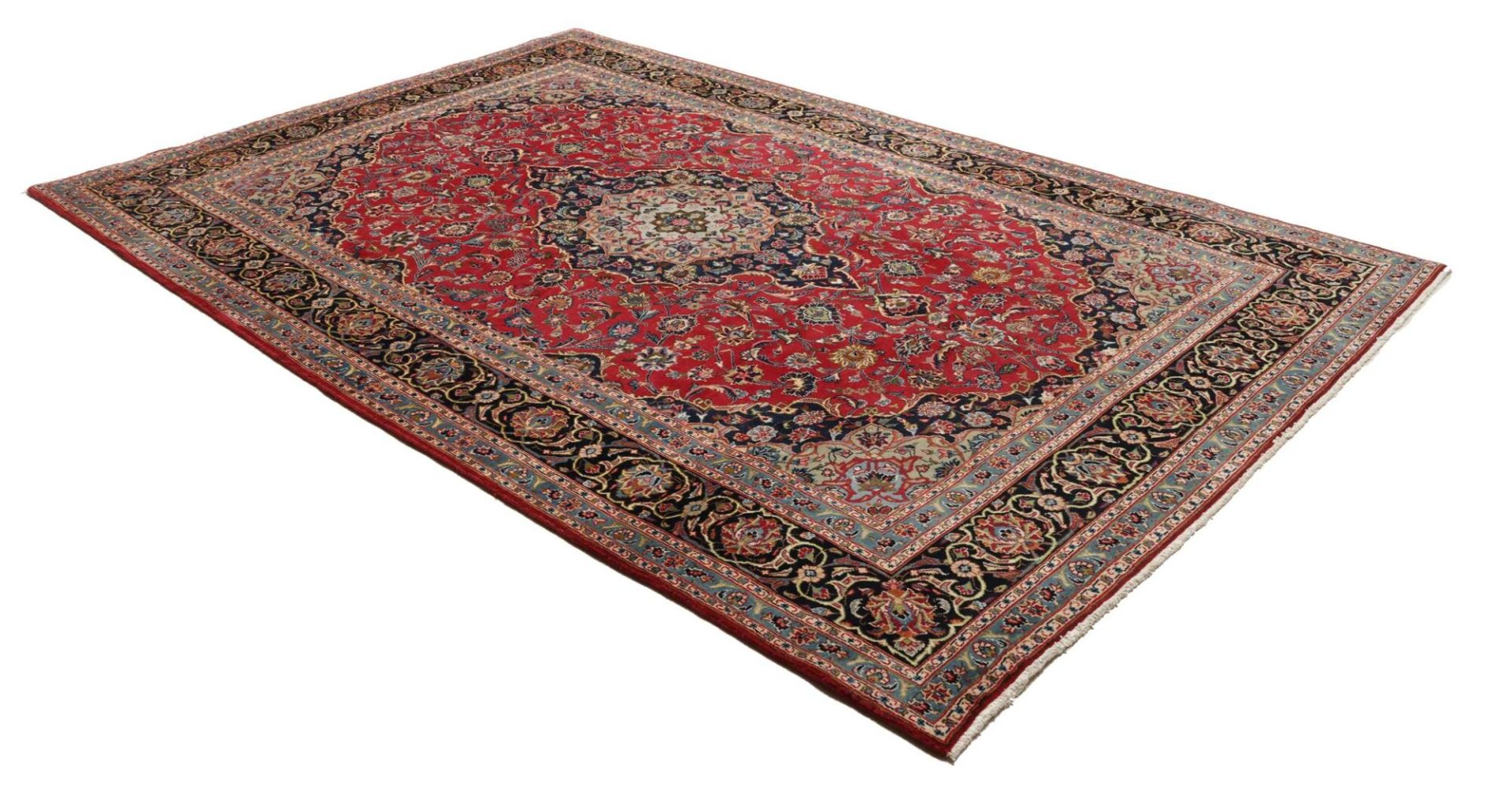 Kashan Perserteppich 198 × 301 cm aus Wolle, handgeknüpft