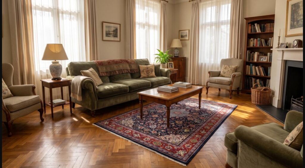 Perserteppich Sarough 215 x 145 cm Wolle handgeknüpft