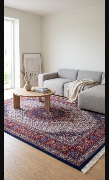 Perserteppich Moud 295x204 cm Wolle Seide handgeknüpft