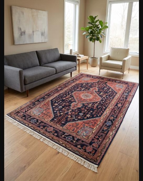 Perserteppich Hamedan 242 x 156 cm Wolle handgeknüpft