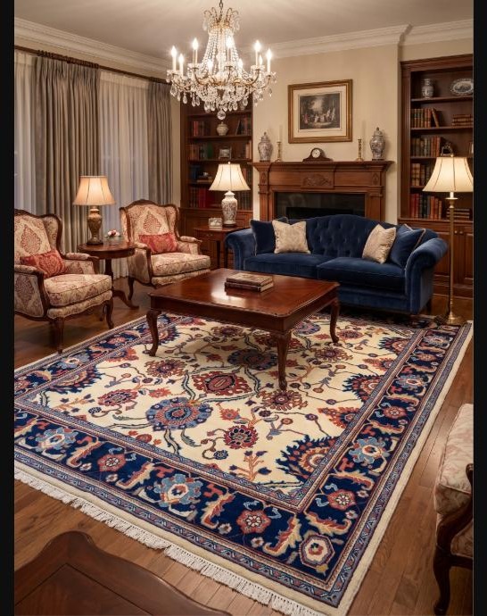 Perserteppich Sarough Farahan ca. 290x210 cm Wolle handgeknüpft