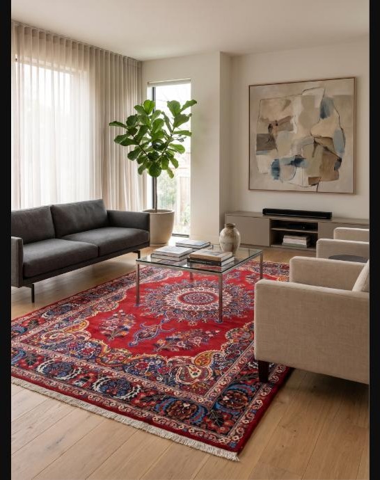 Perserteppich Moud 341x218 cm Schurwolle handgeknüpft