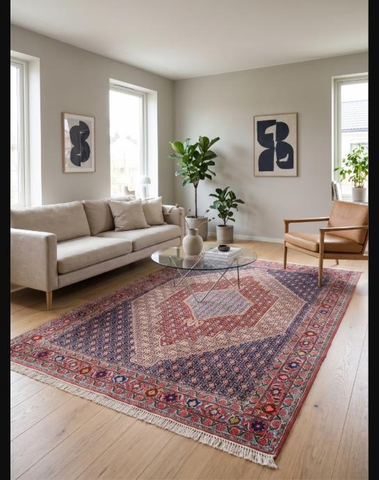 Perserteppich Senneh Bidjar 298 x 205 cm Schurwolle handgeknüpft