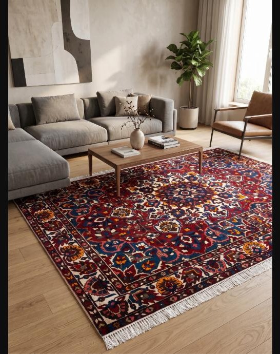 230_modern Perserteppich Bachtiar ca. 320x210 cm Schurwolle handgeknüpft