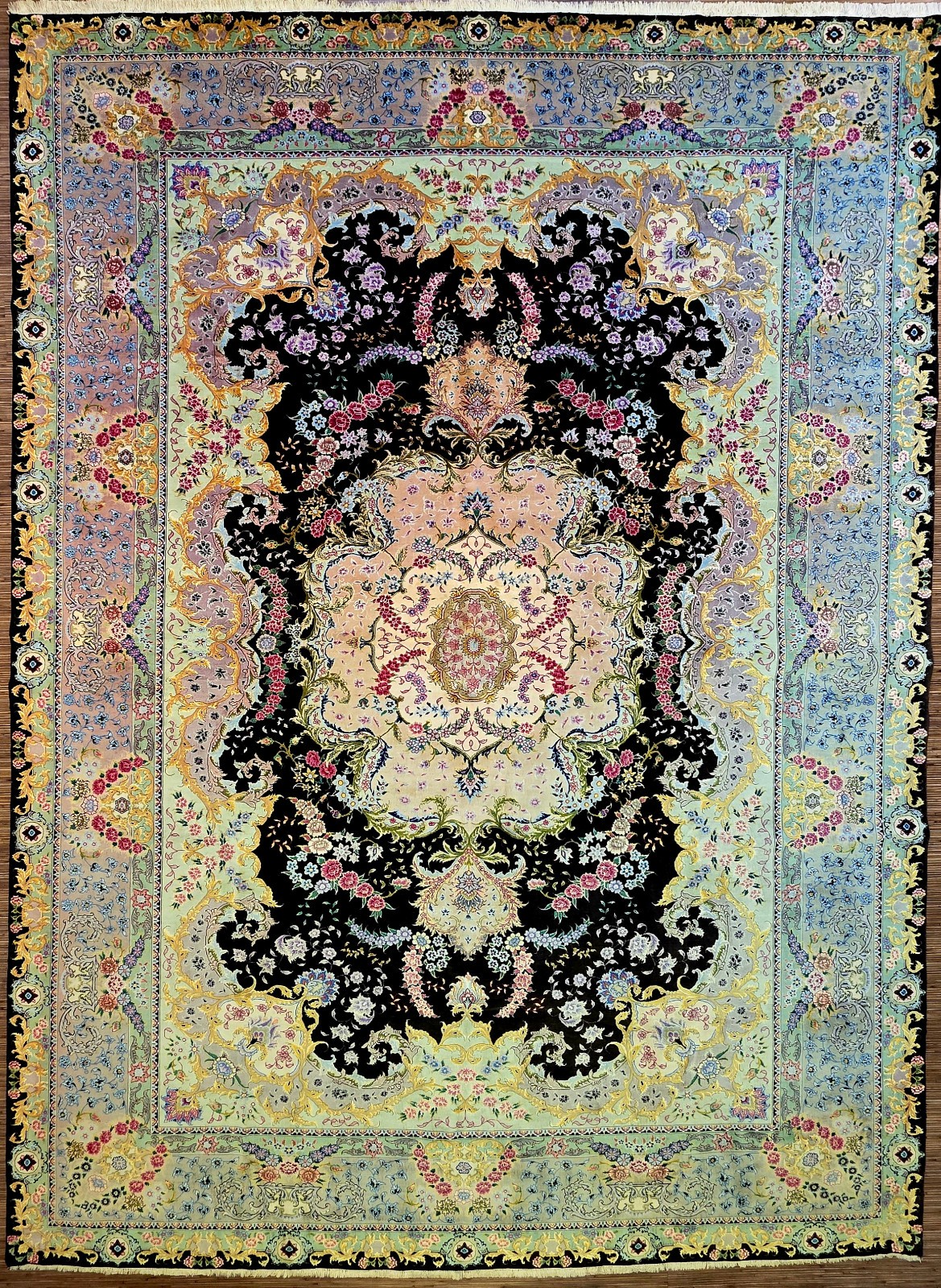 Perserteppich Tabriz 353 x 253 cm Schurwolle & Seide handgeknüpft