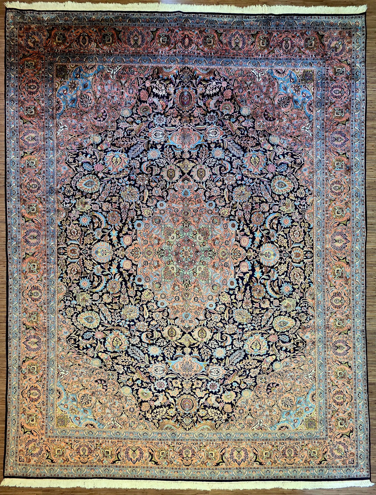 Orientteppich Kashmir 405 x 299 cm Seide handgeknüpft