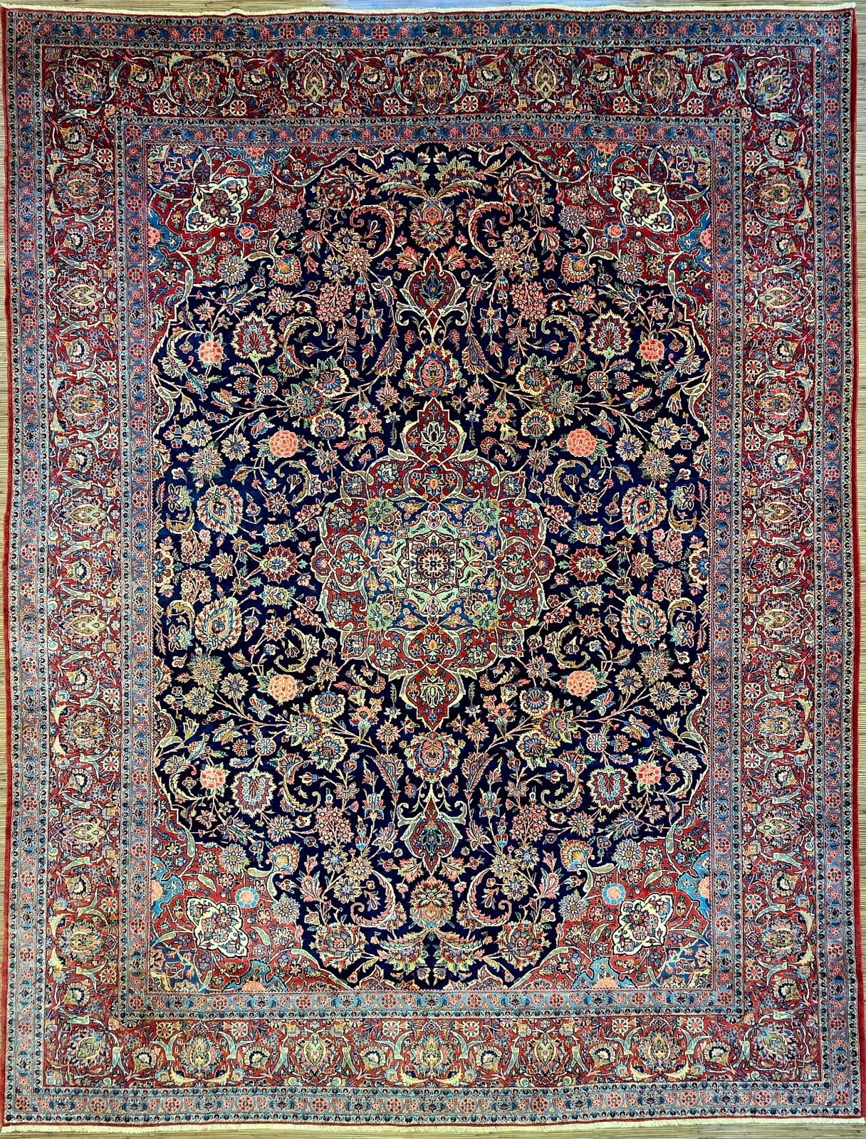 Orientteppich Kashan 352 x 271 cm Schurwolle handgeknüpft