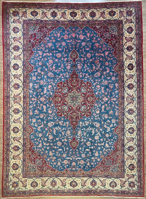 Perserteppich Kashan 345 x 253 cm Schurwolle handgeknüpft