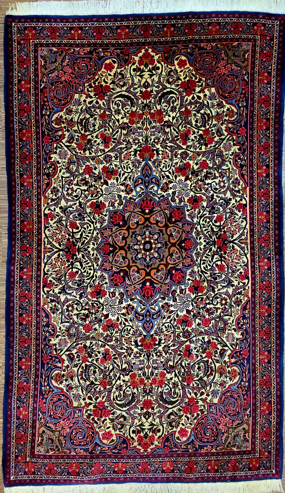 Perserteppich Rosenbidjar 222 x 131 cm Wolle handgeknüpft