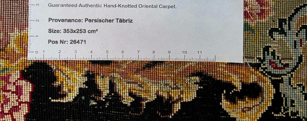 Perserteppich Tabriz 353 x 253 cm Schurwolle & Seide handgeknüpft