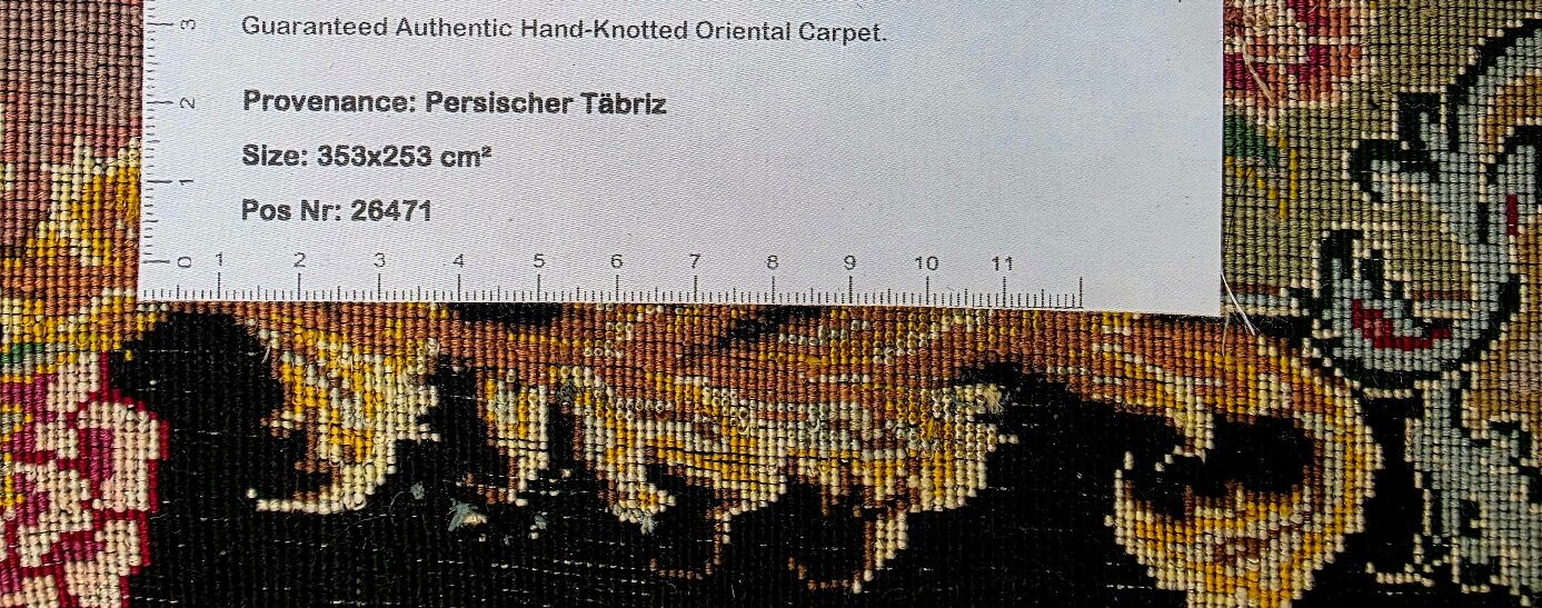 Perserteppich Tabriz 353 x 253 cm Schurwolle & Seide handgeknüpft