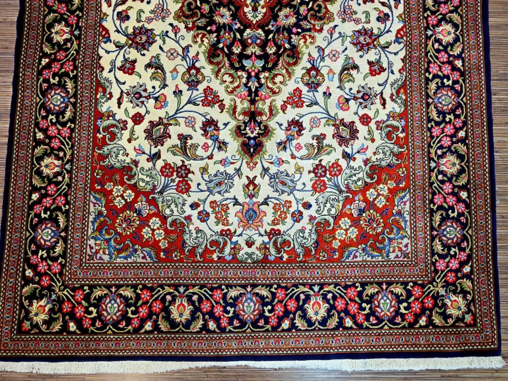 Perserteppich Qom 216 x 142 cm Schurwolle handgeknüpft