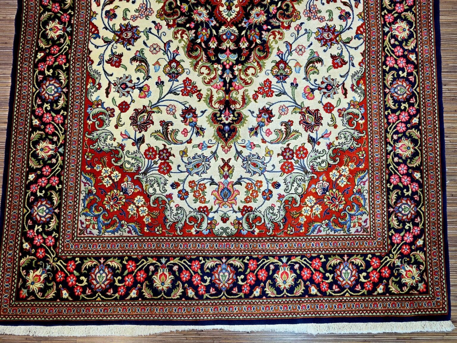 Perserteppich Qom 216 x 142 cm Schurwolle handgeknüpft