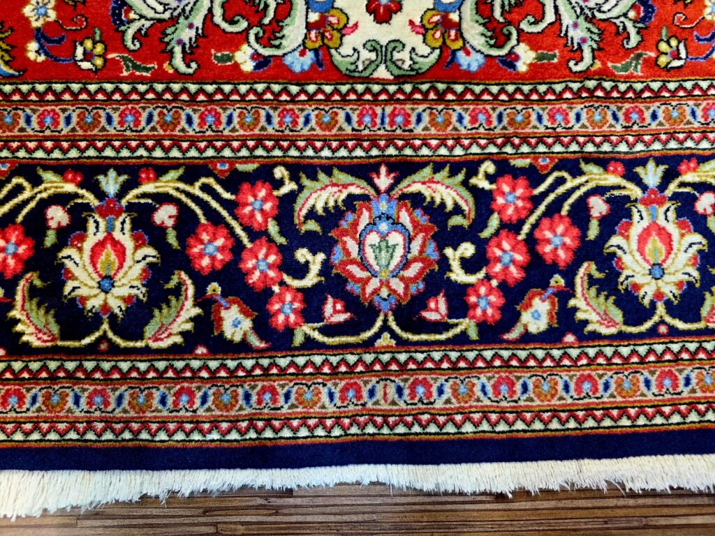 Perserteppich Qom 216 x 142 cm Schurwolle handgeknüpft