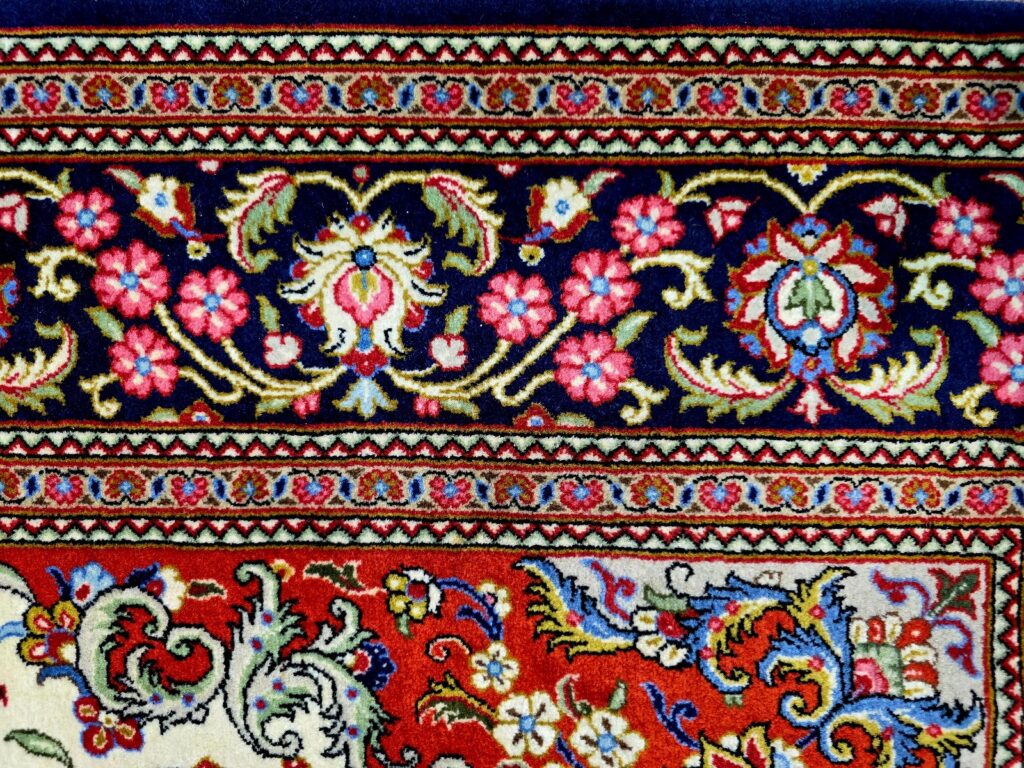 Perserteppich Qom 216 x 142 cm Schurwolle handgeknüpft