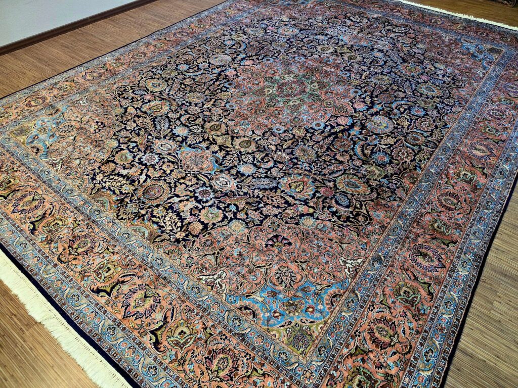 Orientteppich Kashmir 405 x 299 cm Seide handgeknüpft