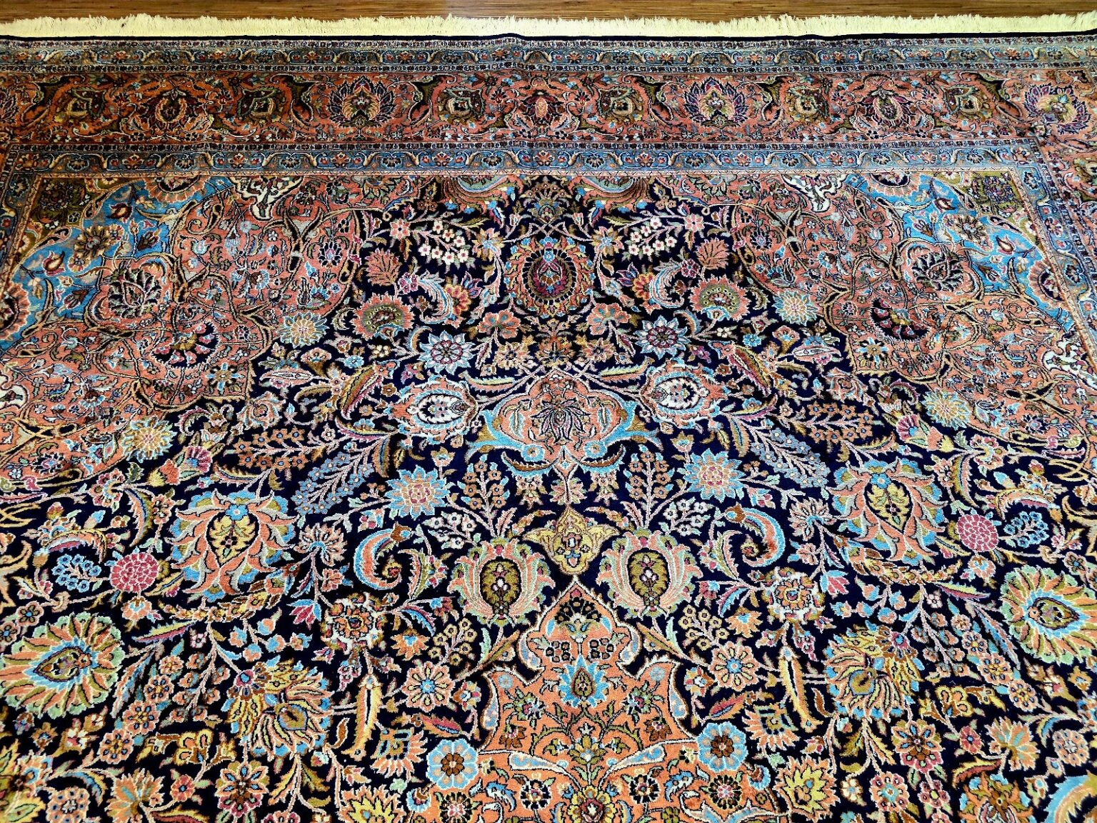 Orientteppich Kashmir 405 x 299 cm Seide handgeknüpft
