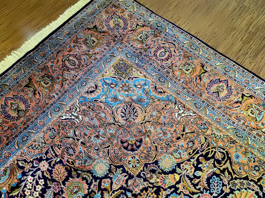 Orientteppich Kashmir 405 x 299 cm Seide handgeknüpft