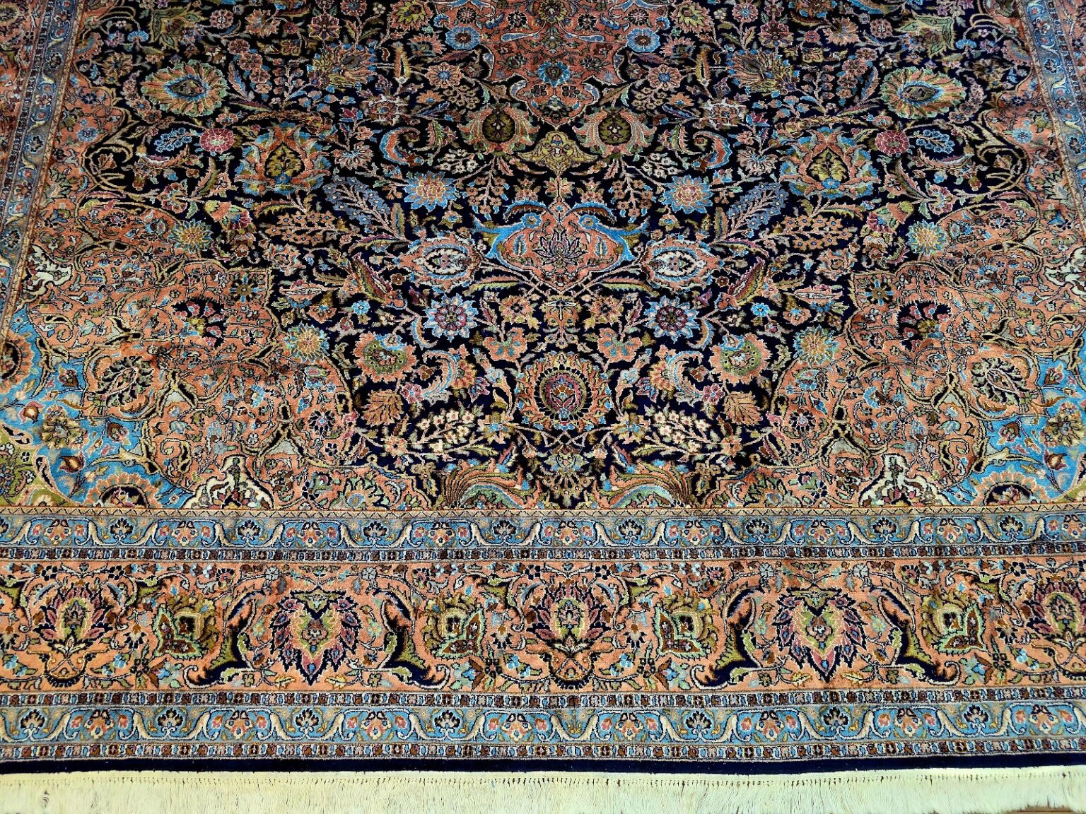 Orientteppich Kashmir 405 x 299 cm Seide handgeknüpft