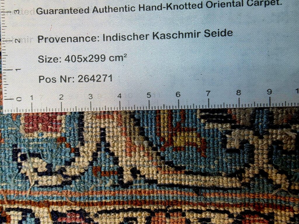 Orientteppich Kashmir 405 x 299 cm Seide handgeknüpft