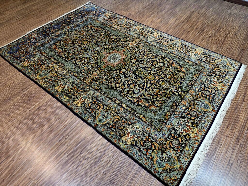 Perserteppich Kashan 211 x 140 cm Schurwolle handgeknüpft