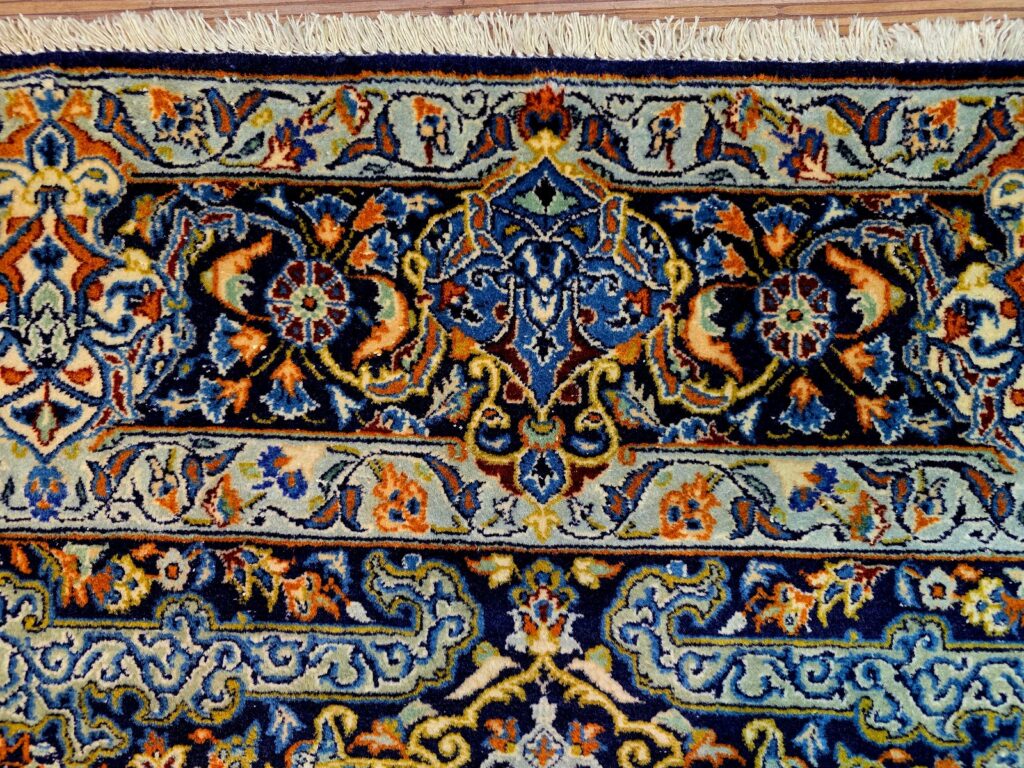 Perserteppich Kashan 211 x 140 cm Schurwolle handgeknüpft