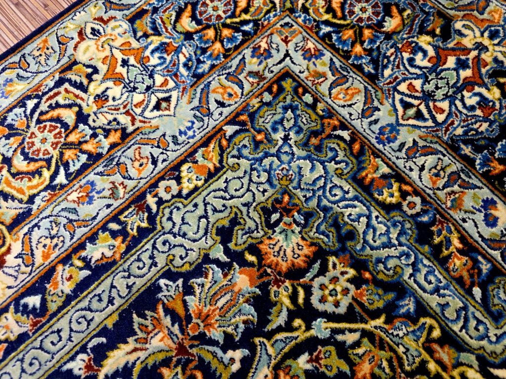 Perserteppich Kashan 211 x 140 cm Schurwolle handgeknüpft