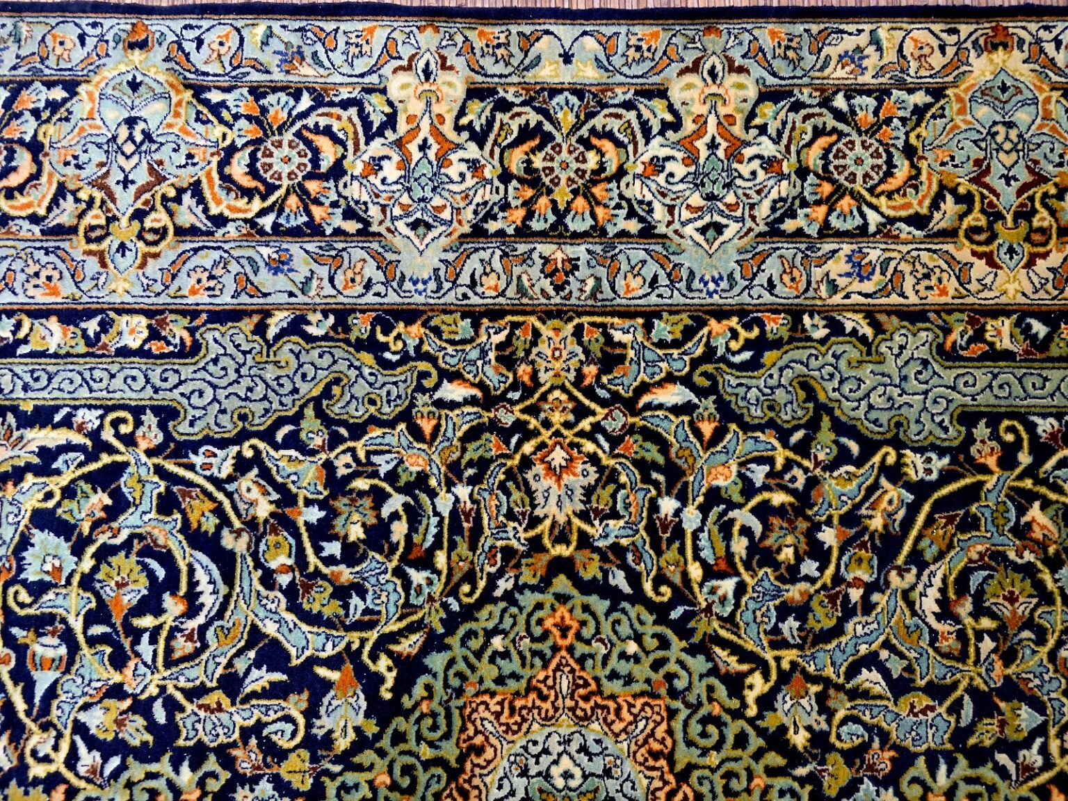 Perserteppich Kashan 211 x 140 cm Schurwolle handgeknüpft