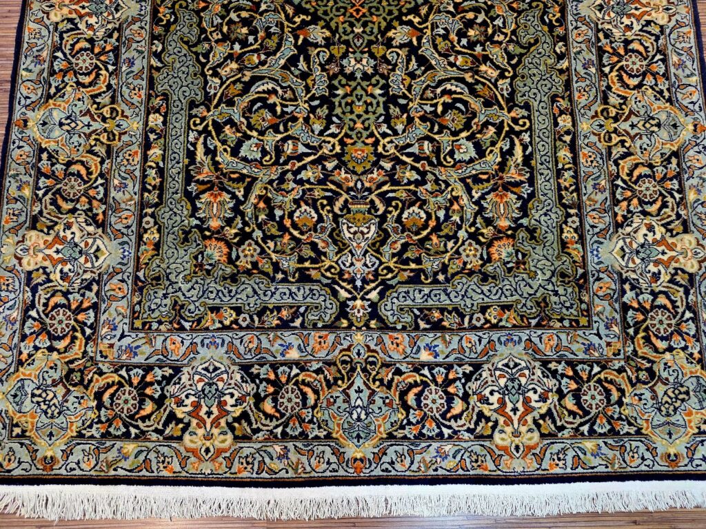 Perserteppich Kashan 211 x 140 cm Schurwolle handgeknüpft