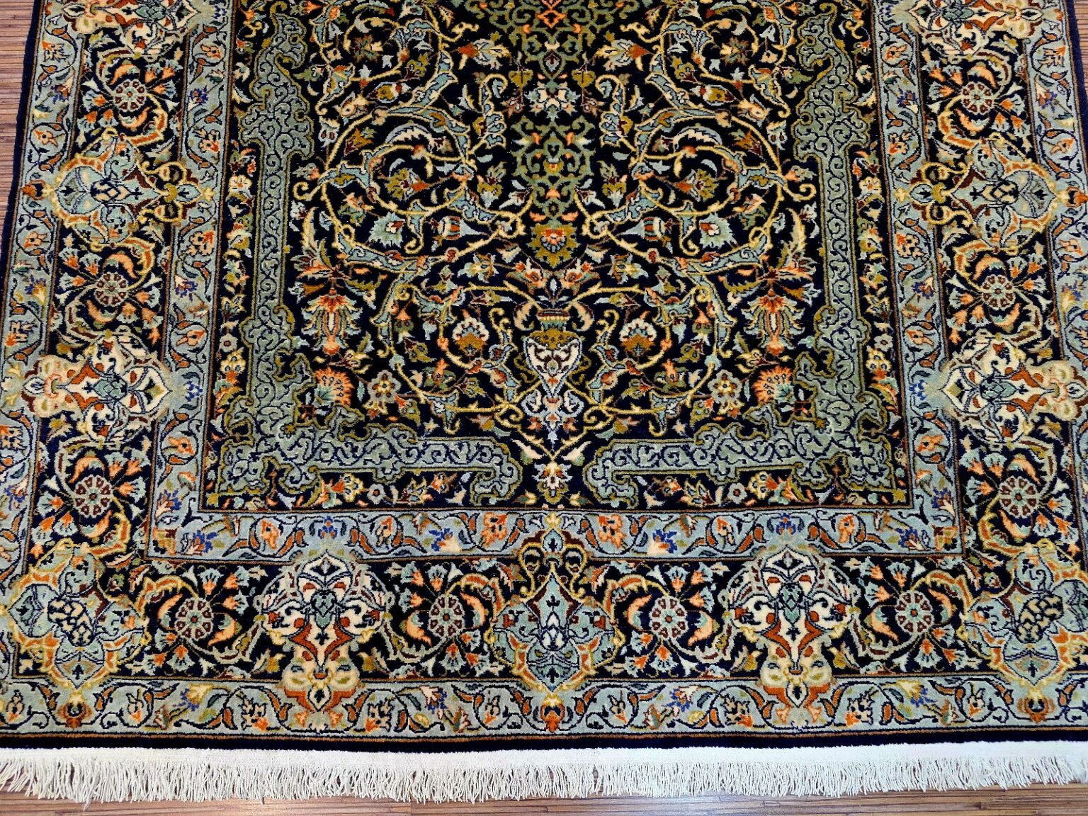 Perserteppich Kashan 211 x 140 cm Schurwolle handgeknüpft