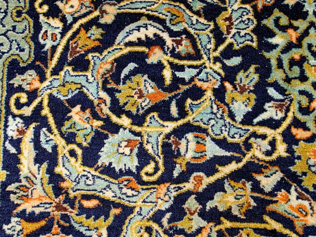 Perserteppich Kashan 211 x 140 cm Schurwolle handgeknüpft
