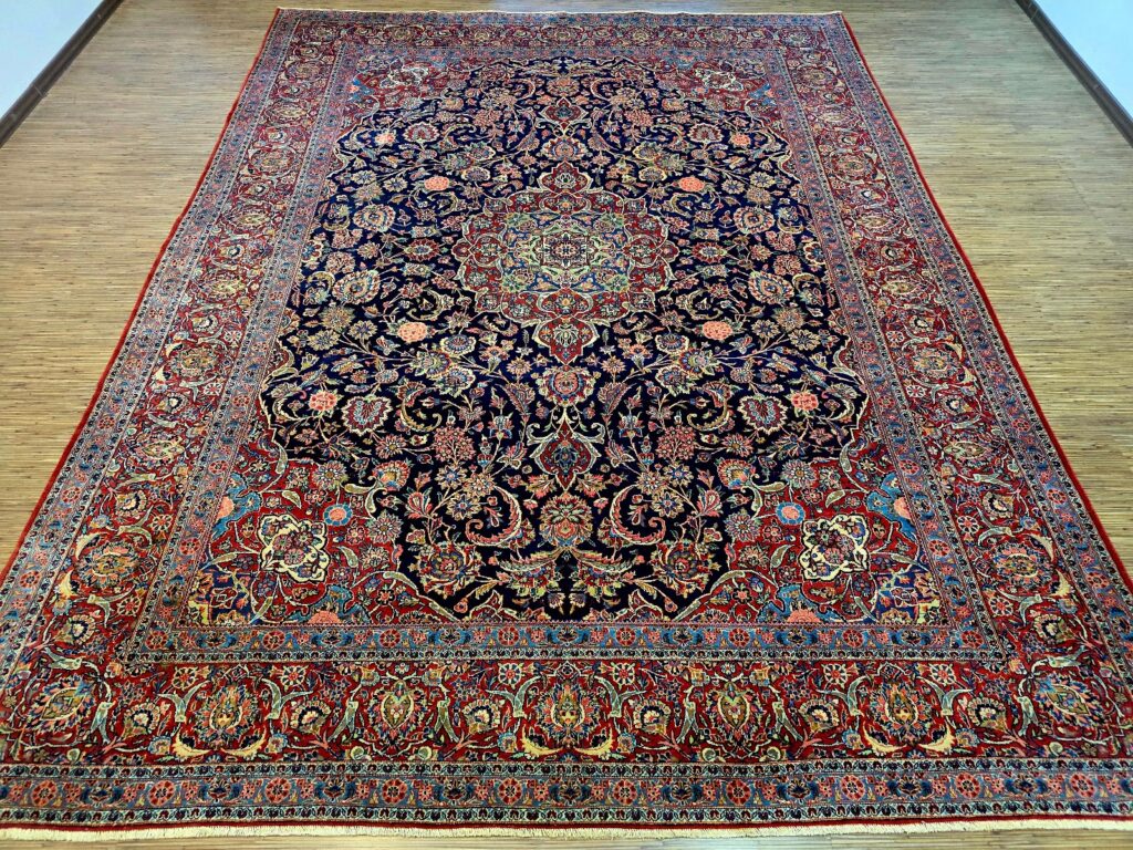 Orientteppich Kashan 352 x 271 cm Schurwolle handgeknüpft