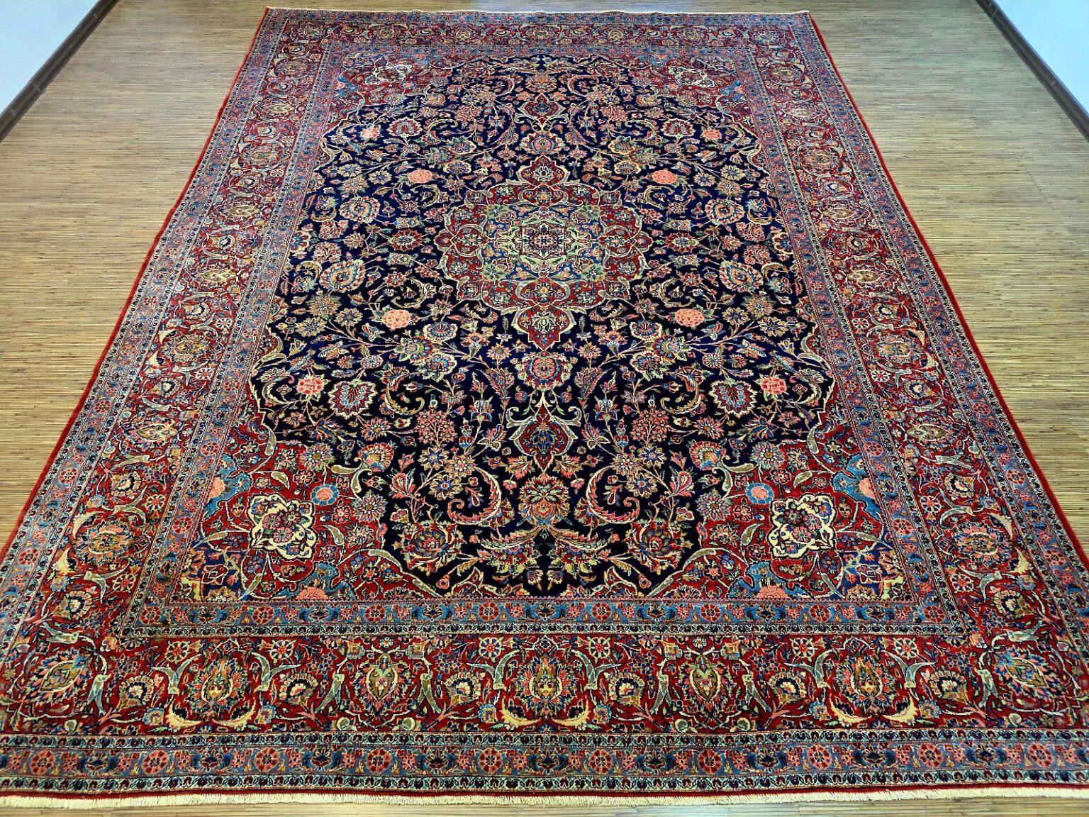 Orientteppich Kashan 352 x 271 cm Schurwolle handgeknüpft