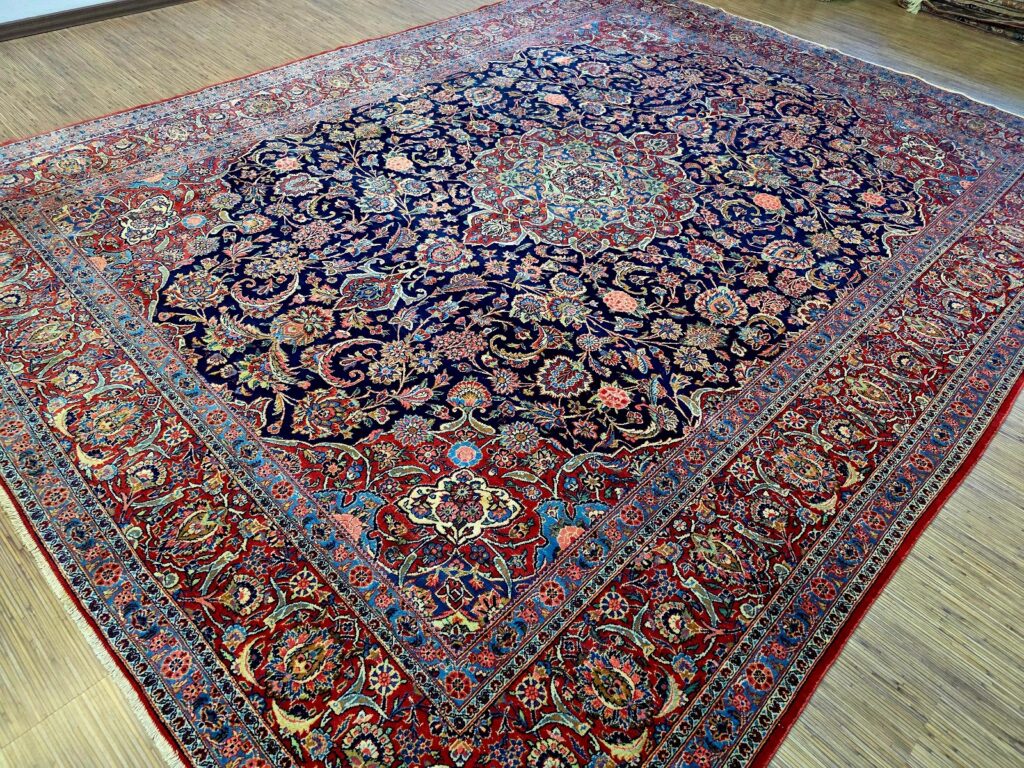 Orientteppich Kashan 352 x 271 cm Schurwolle handgeknüpft