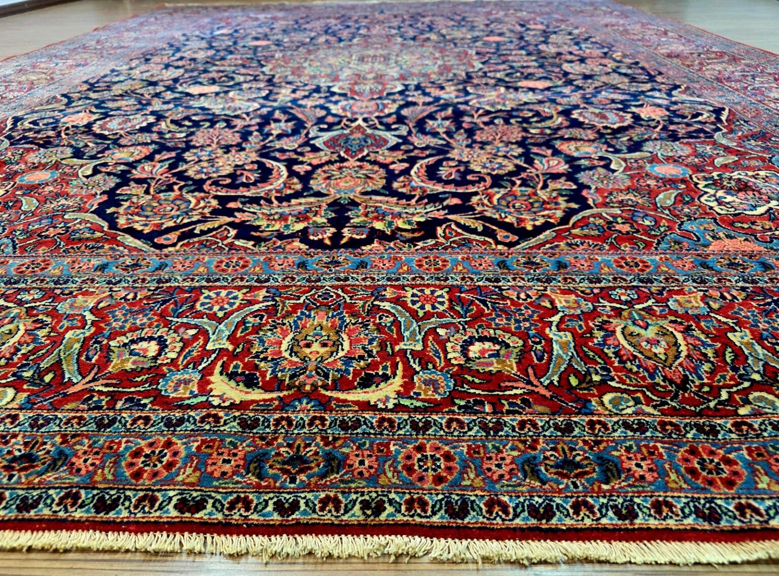 Orientteppich Kashan 352 x 271 cm Schurwolle handgeknüpft