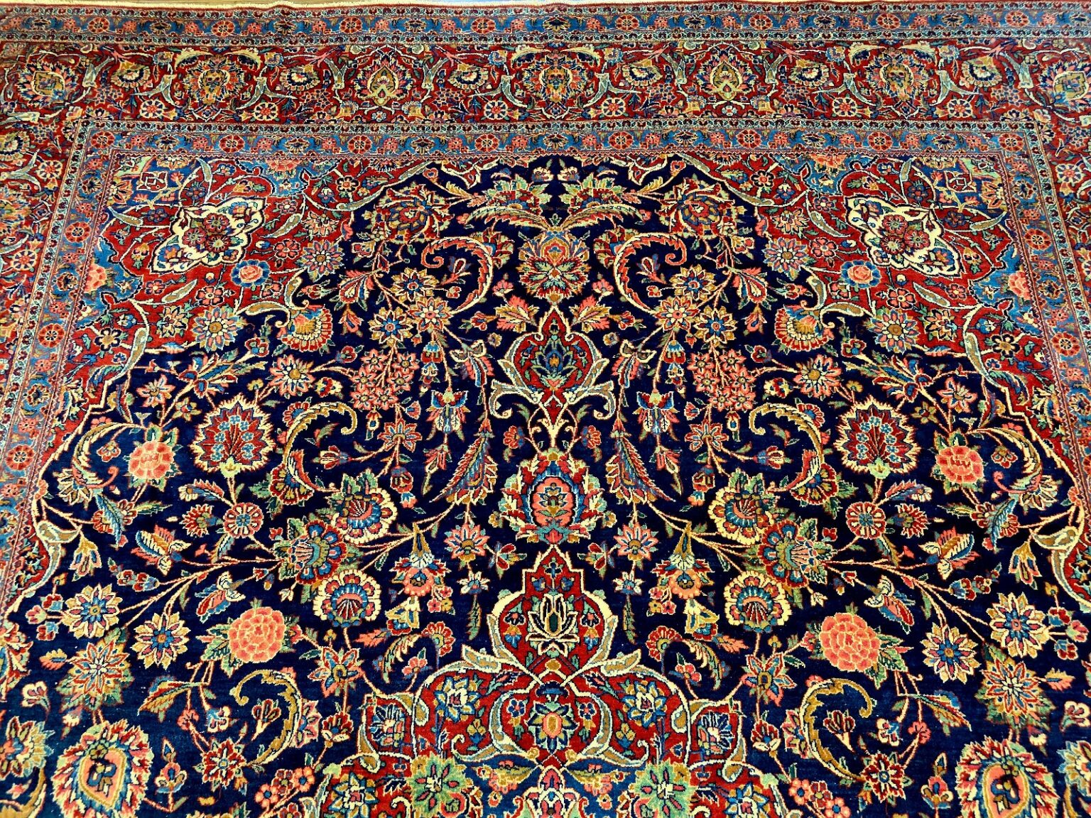 Orientteppich Kashan 352 x 271 cm Schurwolle handgeknüpft