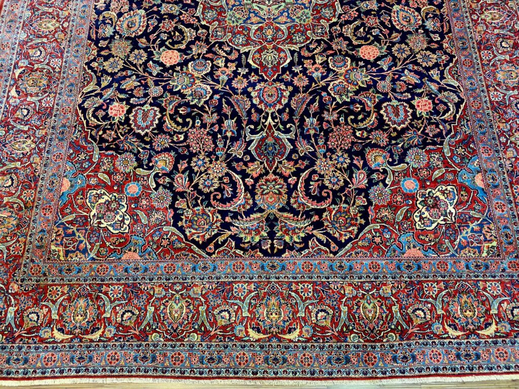 Orientteppich Kashan 352 x 271 cm Schurwolle handgeknüpft