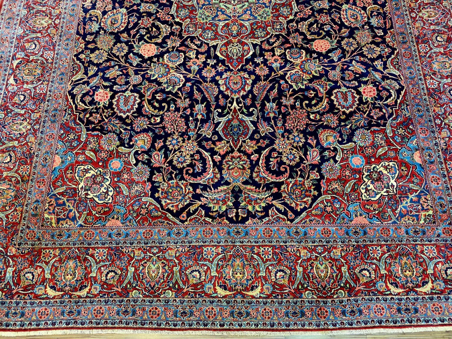 Orientteppich Kashan 352 x 271 cm Schurwolle handgeknüpft