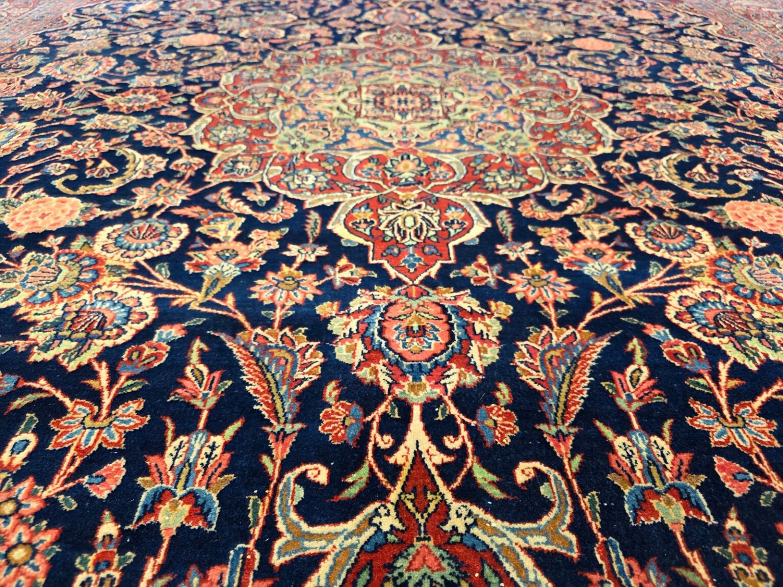Orientteppich Kashan 352 x 271 cm Schurwolle handgeknüpft