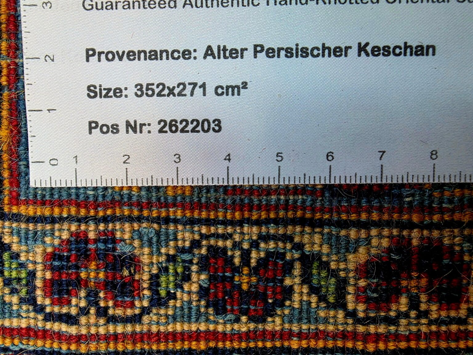 Orientteppich Kashan 352 x 271 cm Schurwolle handgeknüpft