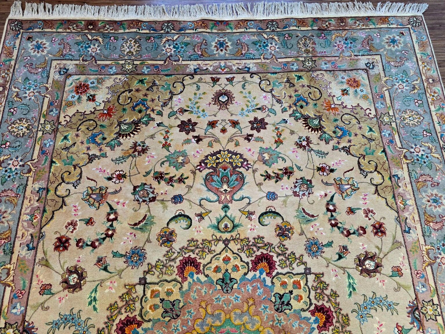 Perserteppich Tabriz 293 x 203 cm Schurwolle & Seide handgeknüpft