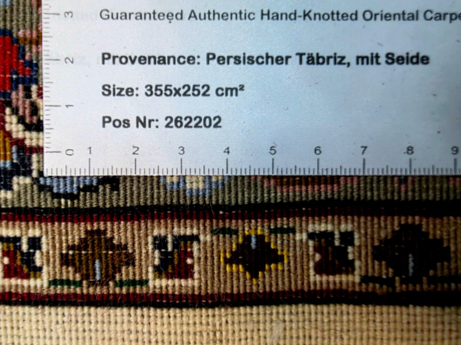 Perserteppich Tabriz 355 x 252 cm Schurwolle handgeknüpft