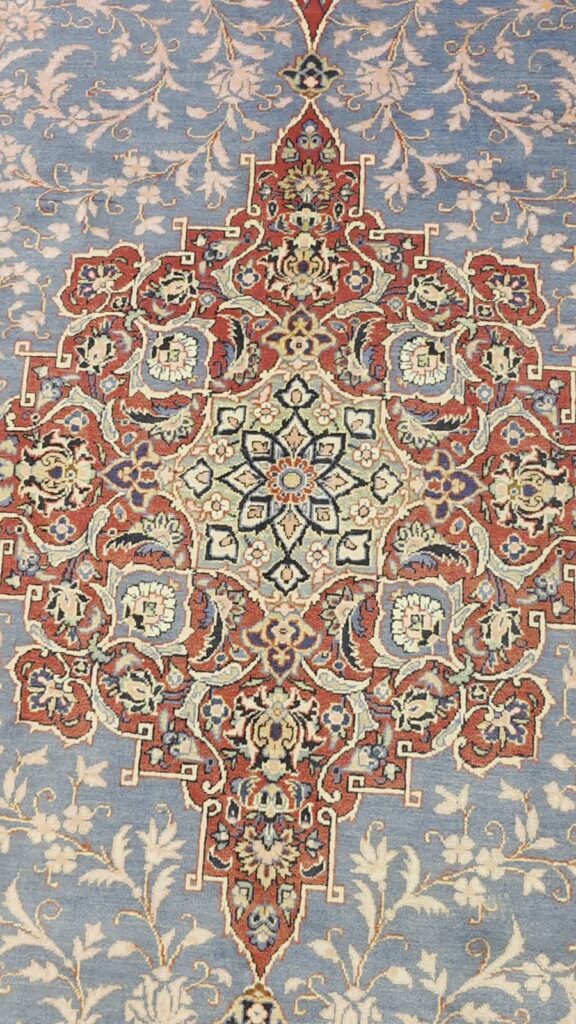 Perserteppich Kashan 345 x 253 cm Schurwolle handgeknüpft