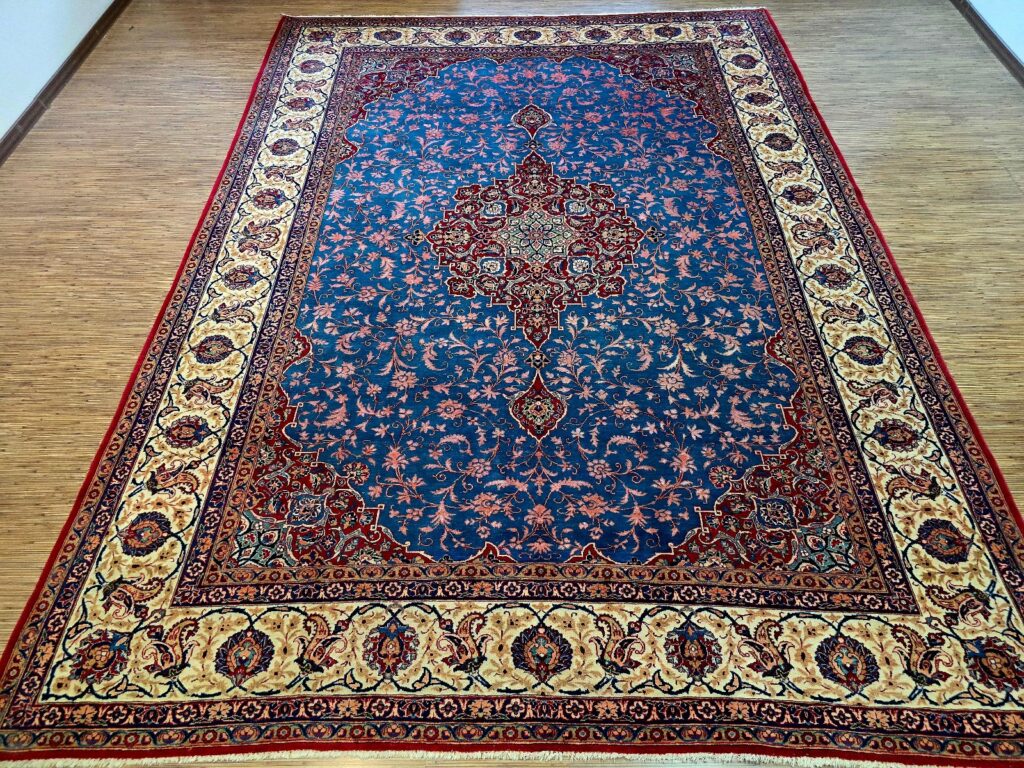 Perserteppich Kashan 345 x 253 cm Schurwolle handgeknüpft