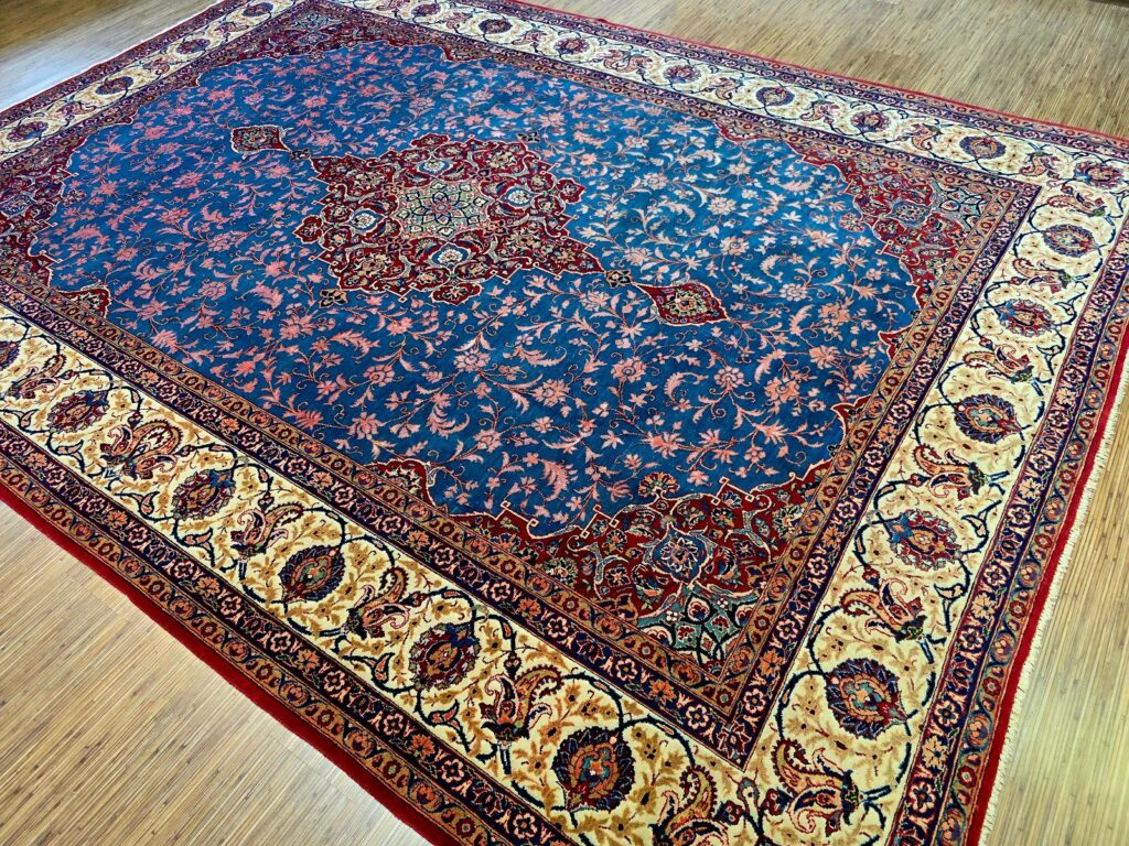Perserteppich Kashan 345 x 253 cm Schurwolle handgeknüpft