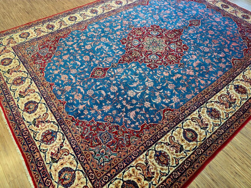 Perserteppich Kashan 345 x 253 cm Schurwolle handgeknüpft