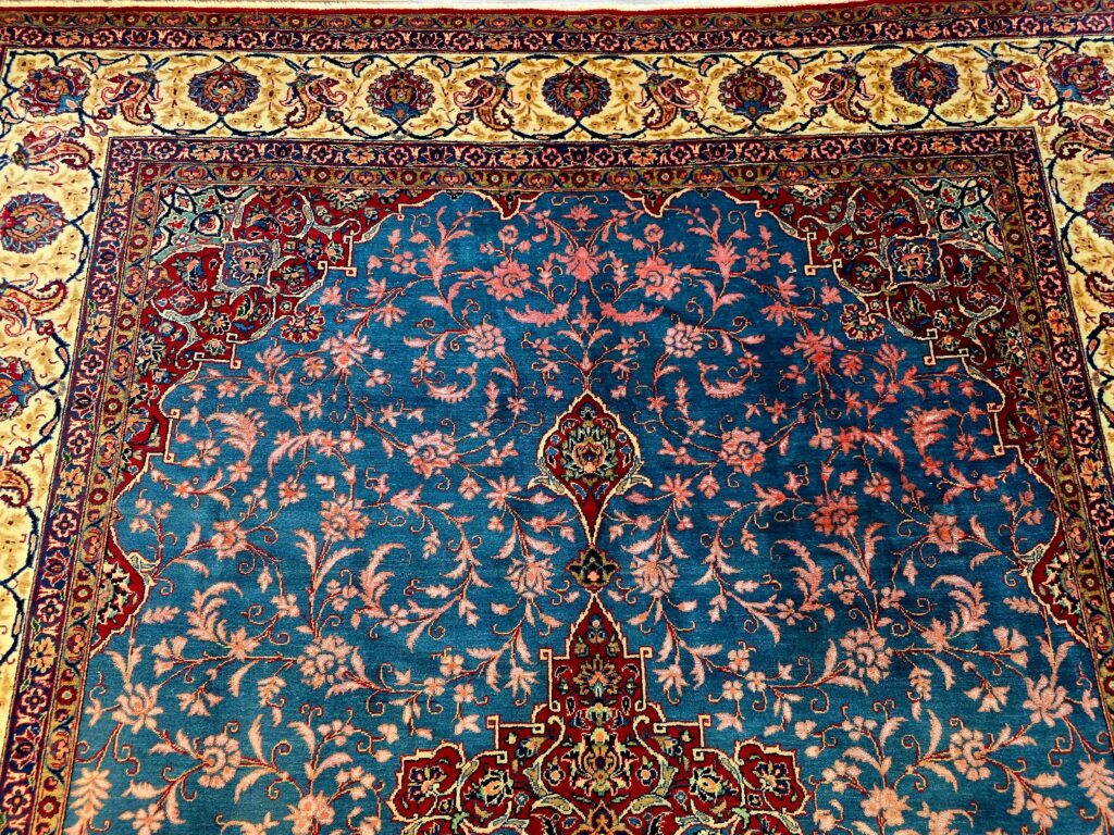 Perserteppich Kashan 345 x 253 cm Schurwolle handgeknüpft